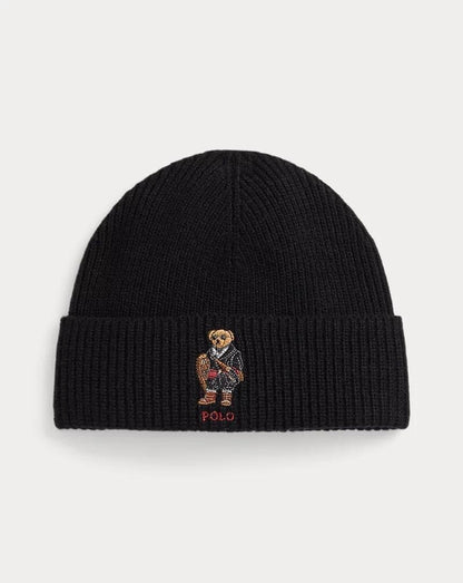 Ralph Lauren Polo Bear Rib-Knit Beanie Black - Velmont & Rossi