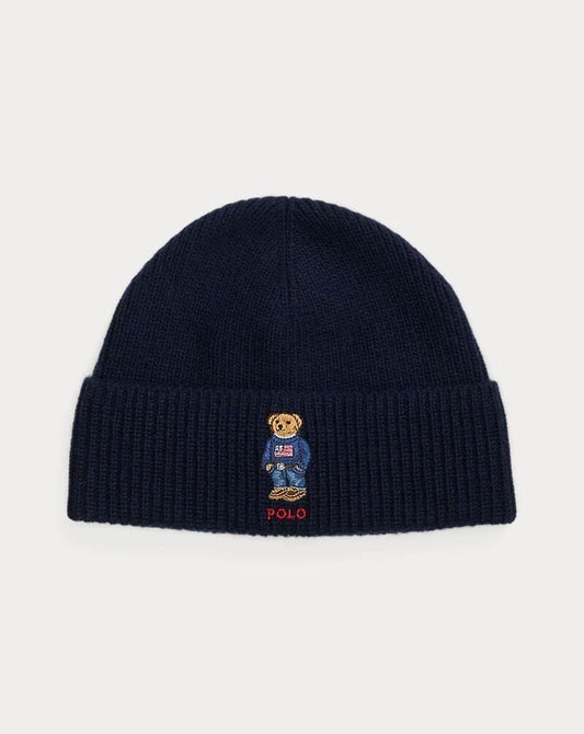 Ralph Lauren Polo Bear Ribbed Knit Hat Classic Navy - Velmont & Rossi