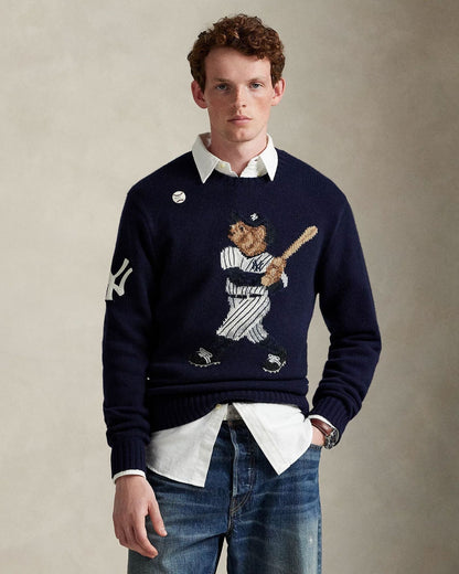 Ralph Lauren Yankees Bear Sweater Bear-Marine Combination - Velmont & Rossi