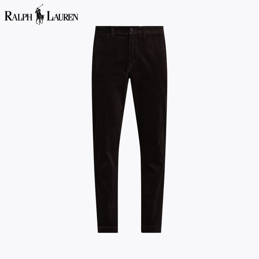 Ralph Lauren Straight Fit Stretch Corduroy Pant Black - Velmont & Rossi
