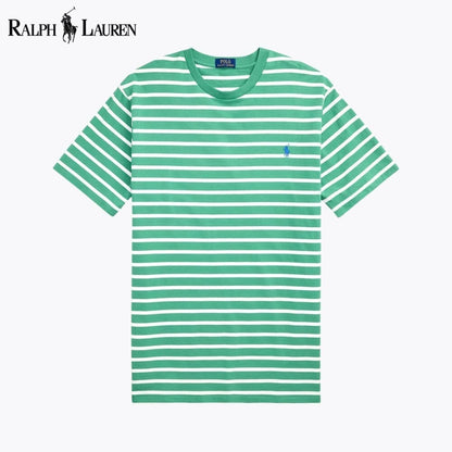 Ralph Lauren Striped Jersey Crewneck T Shirt Blue/Old Royal - Velmont & Rossi