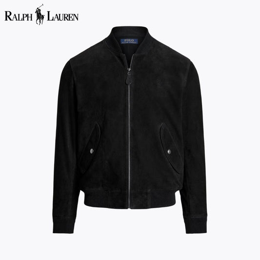 Ralph Lauren Suede Bomber Jacket Polo Black - Velmont & Rossi