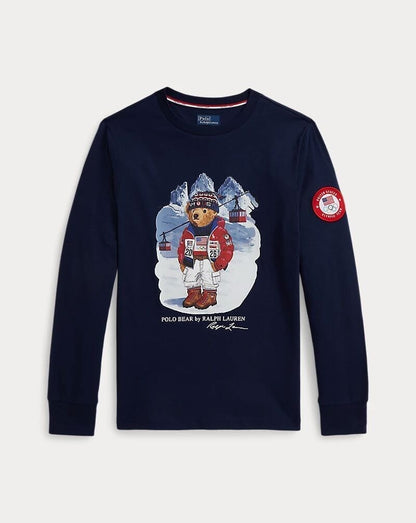Ralph Lauren Team Usa Polo Bear Cotton T-Shirt Refined Navy - Velmont & Rossi
