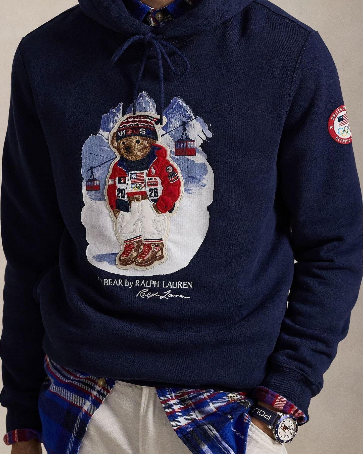 Ralph Lauren Team Usa Polo Bear Hoodie Refined Navy - Velmont & Rossi