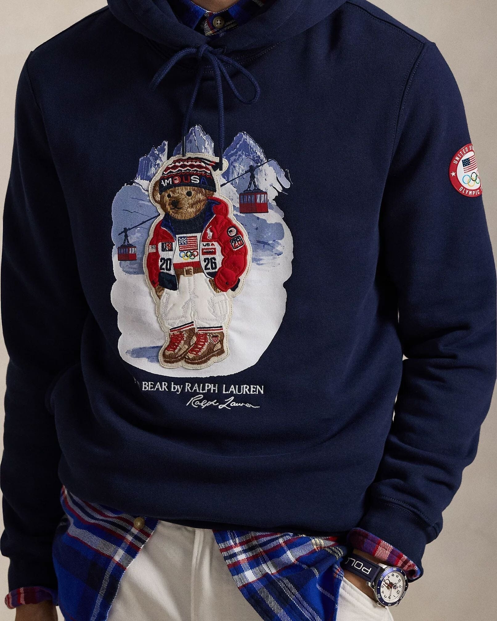 Ralph Lauren Team Usa Polo Bear Hoodie Refined Navy - Velmont & Rossi