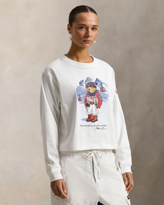 Ralph Lauren Team USA Polo Bear Long-Sleeve Tee White - Velmont & Rossi