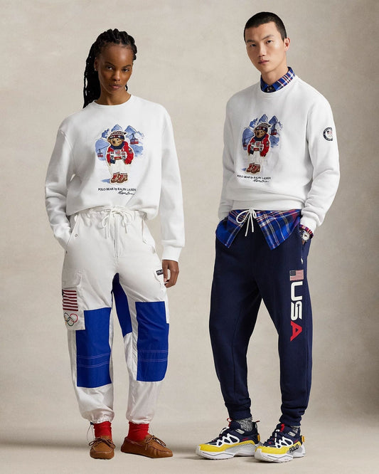 Ralph Lauren Team Usa Polo Bear Sweatshirt White - Velmont & Rossi