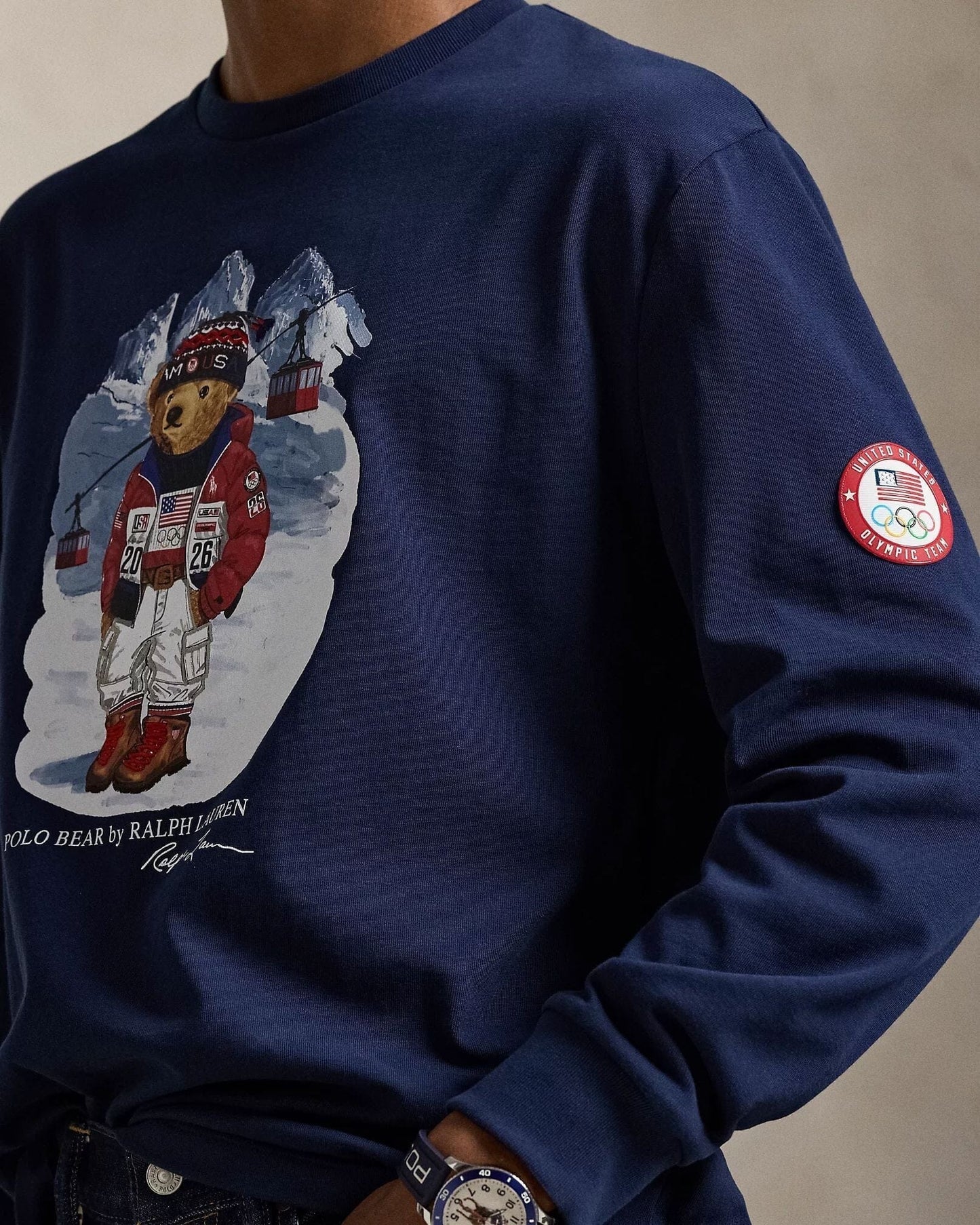 Ralph Lauren Team Usa Polo Bear T Shirt Refined Navy - Velmont & Rossi