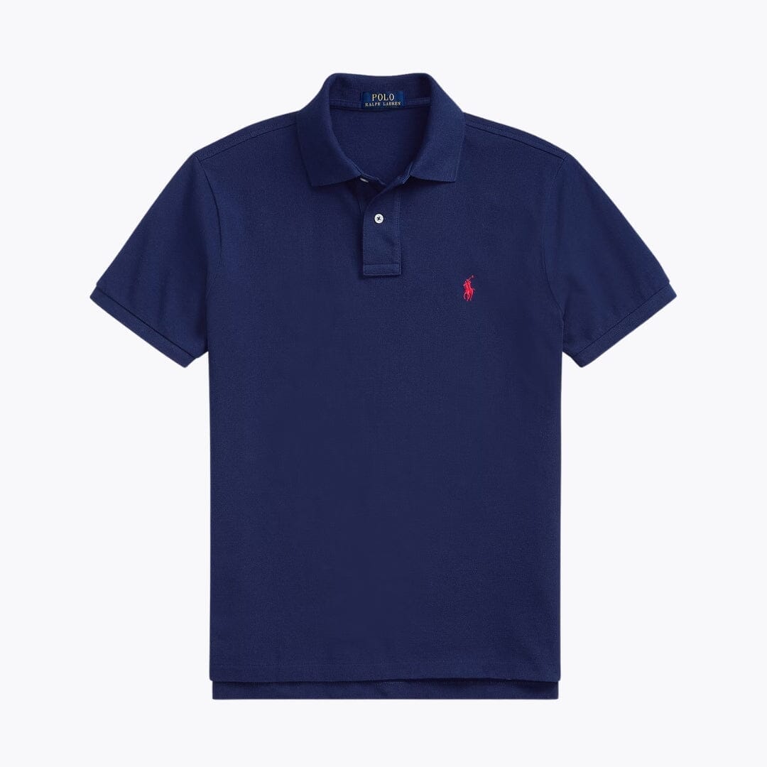 Ralph Lauren The Iconic Mesh Polo Shirt Black/Red - Velmont & Rossi