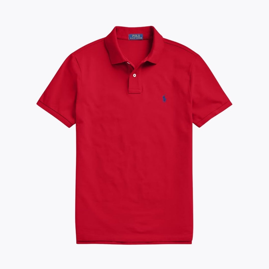 Ralph Lauren The Iconic Mesh Polo Shirt Black/Red - Velmont & Rossi