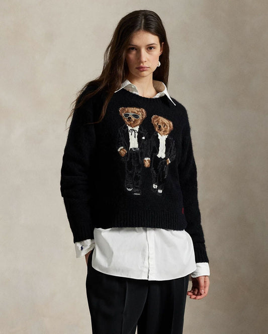 Ralph Lauren The Ralph & Ricky Tuxedo Bear Sweater Black - Velmont & Rossi