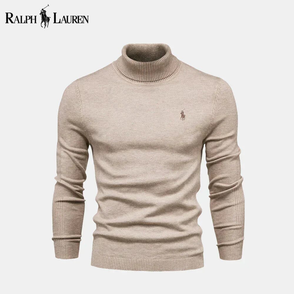 Ralph Lauren Turtleneck Cable-Knit Wool Knit Sweater Beige - Velmont & Rossi