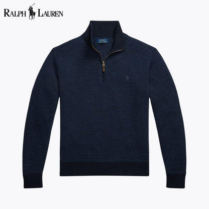 Ralph Lauren Washable Wool Quarter Zip Sweater Olive - Velmont & Rossi