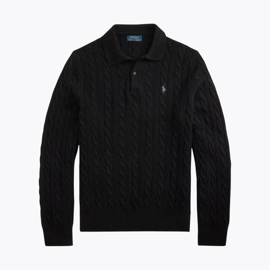 Ralph Lauren Wool–Cashmere Cable-Knit Jumper Black - Velmont & Rossi