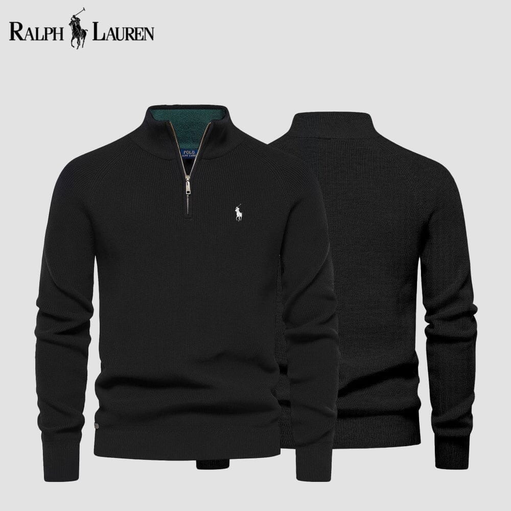 Ralph Lauren Zip Cable Knit Wool Knit Sweater Green - Velmont & Rossi