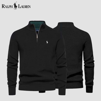 Ralph Lauren Zip Cable Knit Wool Knit Sweater Green - Velmont & Rossi