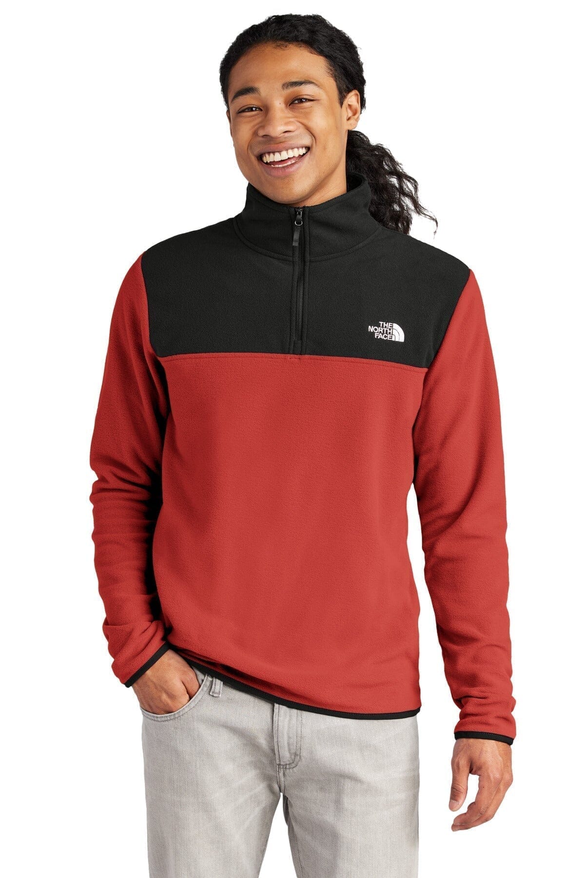 The North Face Glacier 1 4 Zip Fleece Asphalt Grey/ Black - Velmont & Rossi