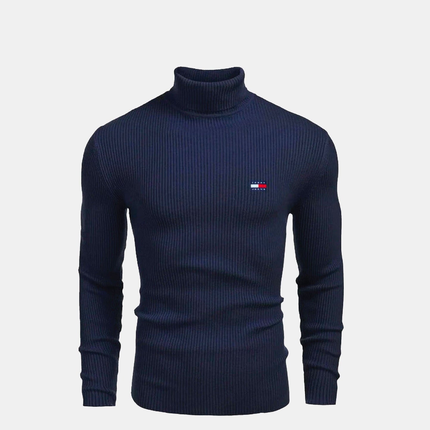 Tommy Hilfiger Turtleneck Cable Knit Wool Sweater Black - Velmont & Rossi