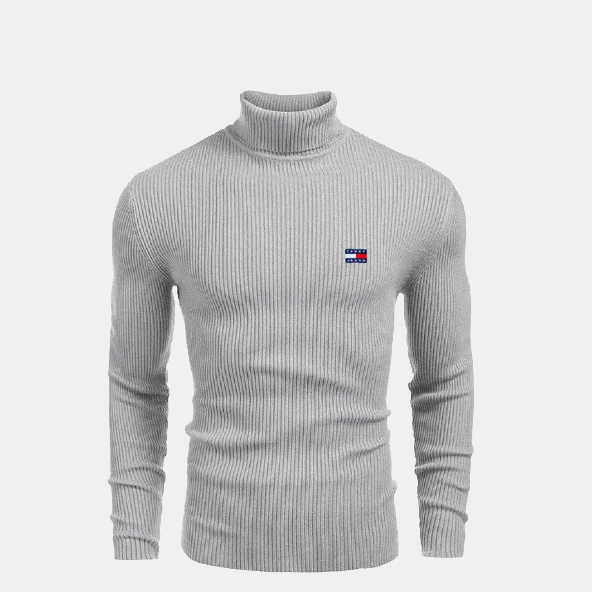 Tommy Hilfiger Turtleneck Cable Knit Wool Sweater Black - Velmont & Rossi