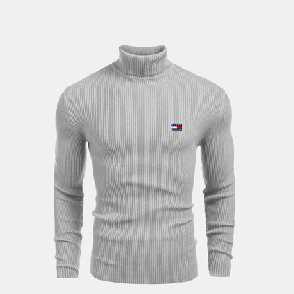 Tommy Hilfiger Turtleneck Cable Knit Wool Sweater Black - Velmont & Rossi
