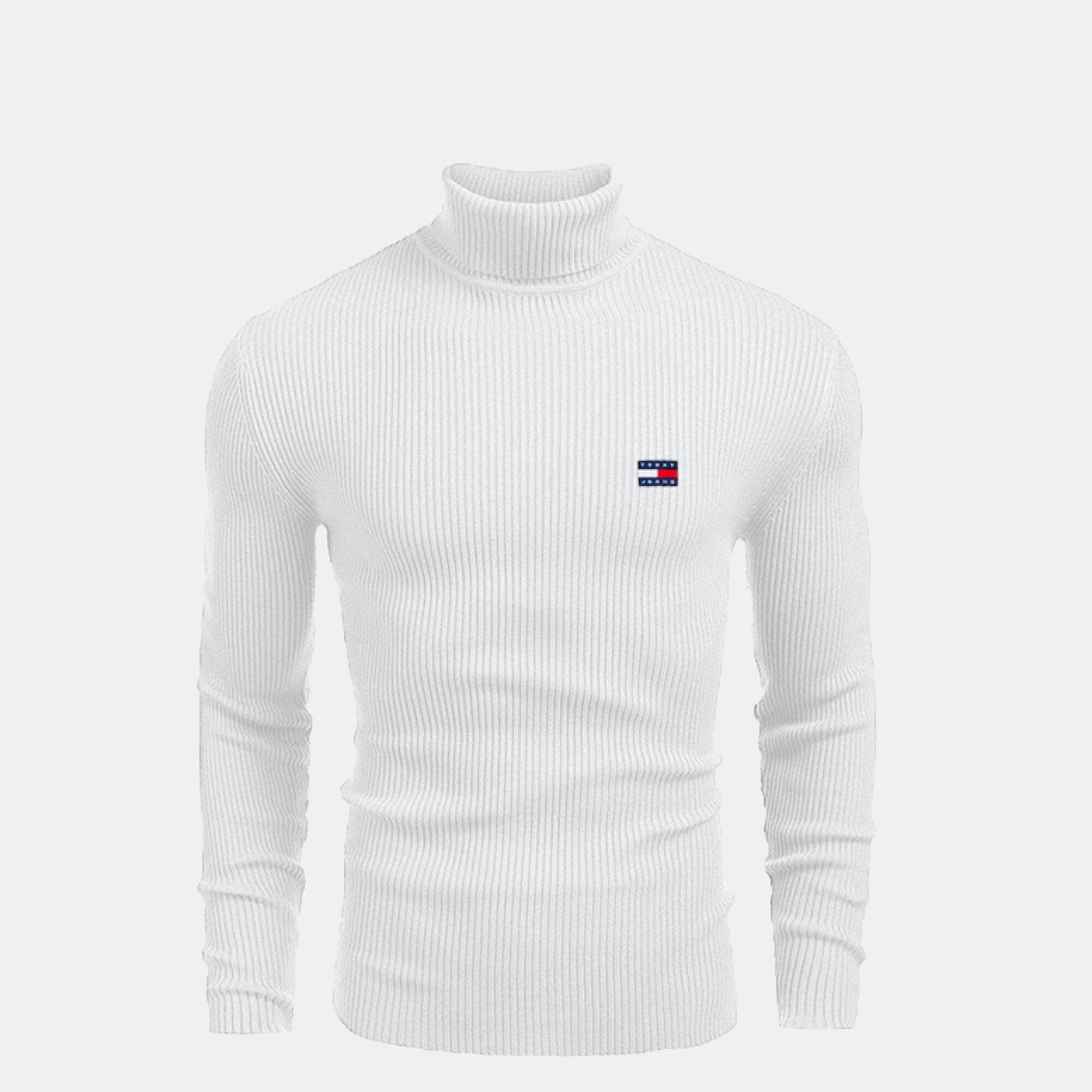 Tommy Hilfiger Turtleneck Cable Knit Wool Sweater Black - Velmont & Rossi