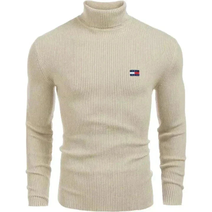 Tommy Hilfiger Turtleneck Classic Knit Sweater Beige - Velmont & Rossi
