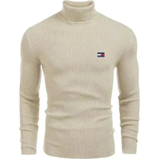 Tommy Hilfiger Turtleneck Classic Knit Sweater Beige - Velmont & Rossi