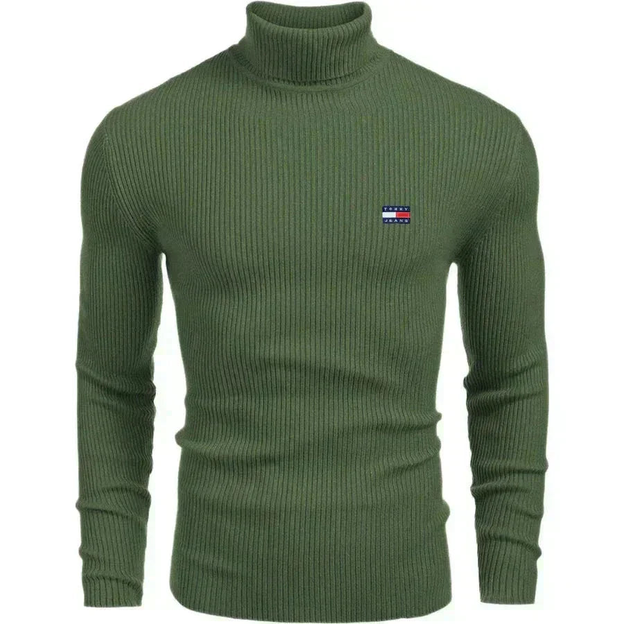 Tommy Hilfiger Turtleneck Classic Knit Sweater Beige - Velmont & Rossi
